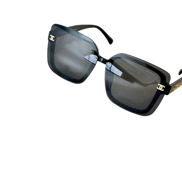 Chanel Sunglasses For Women Oversized Black Frame / Gray Lens Luxury Designer - Picture 4 of 9